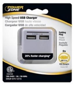 OUTLET USB CHARGER W/LIGHT