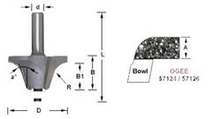 A OGEE UND BOWL 15 DEG 1/2S 1/2R