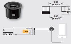 LOOX 12V USB PORT ROUND NEG