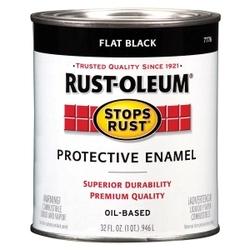 FLAT BLACK ENAMEL RUST OLEUM QT