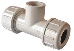 CONECTOR T COMPRESION PVC 1/2"