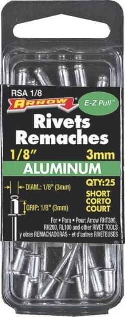 REMACHE ALUM 1/8 X 1/8 PKG 25