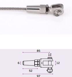 TERMINAL CABLE ACERO 6MM