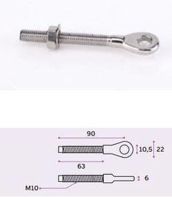 EYE BOLT M10 CABLE ACERO 6MM