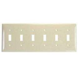 TAPA PLASTICA 6 SWITCH ALMOND