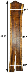 SLAB SAMAN  2"X21" A 24"X122"