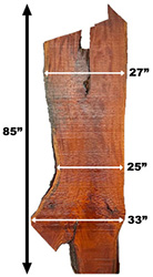SLAB CAOBA 2"X25" A 33"X85"