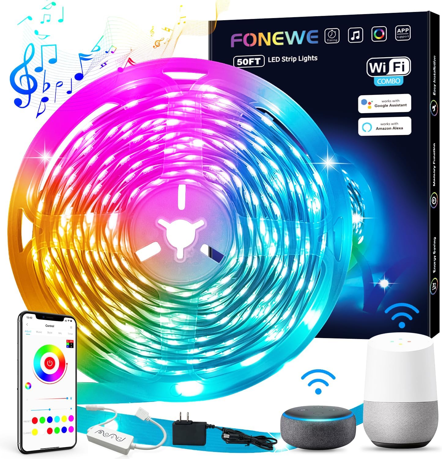 LED MULTICOLOR 50' WIFI